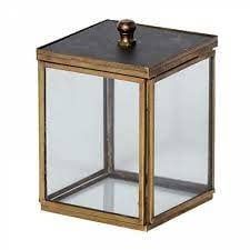 SMALL GLASS BOX WITH BLACK LID IRMA