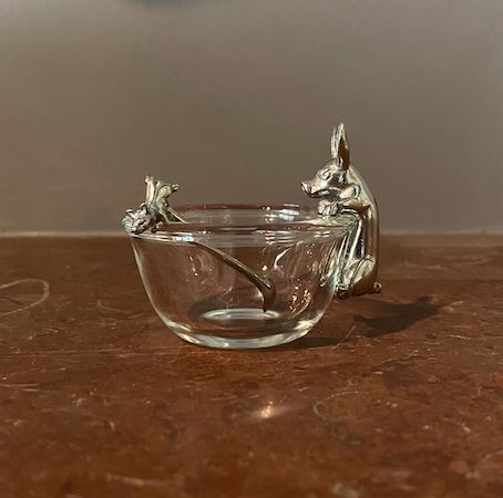 SMALL JAM POT WITH PIG SPOON