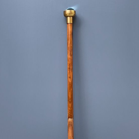 WALKING STICK WITH CLOCK WOODEN HANDLE
