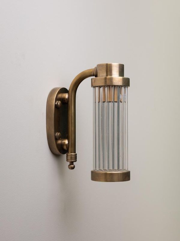 WALL LAMP WATSON BRASS PATINA &amp; GLASS TU