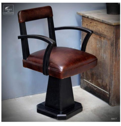 HAIRDRESSER CHAIR IN SOLID BLACK OAK