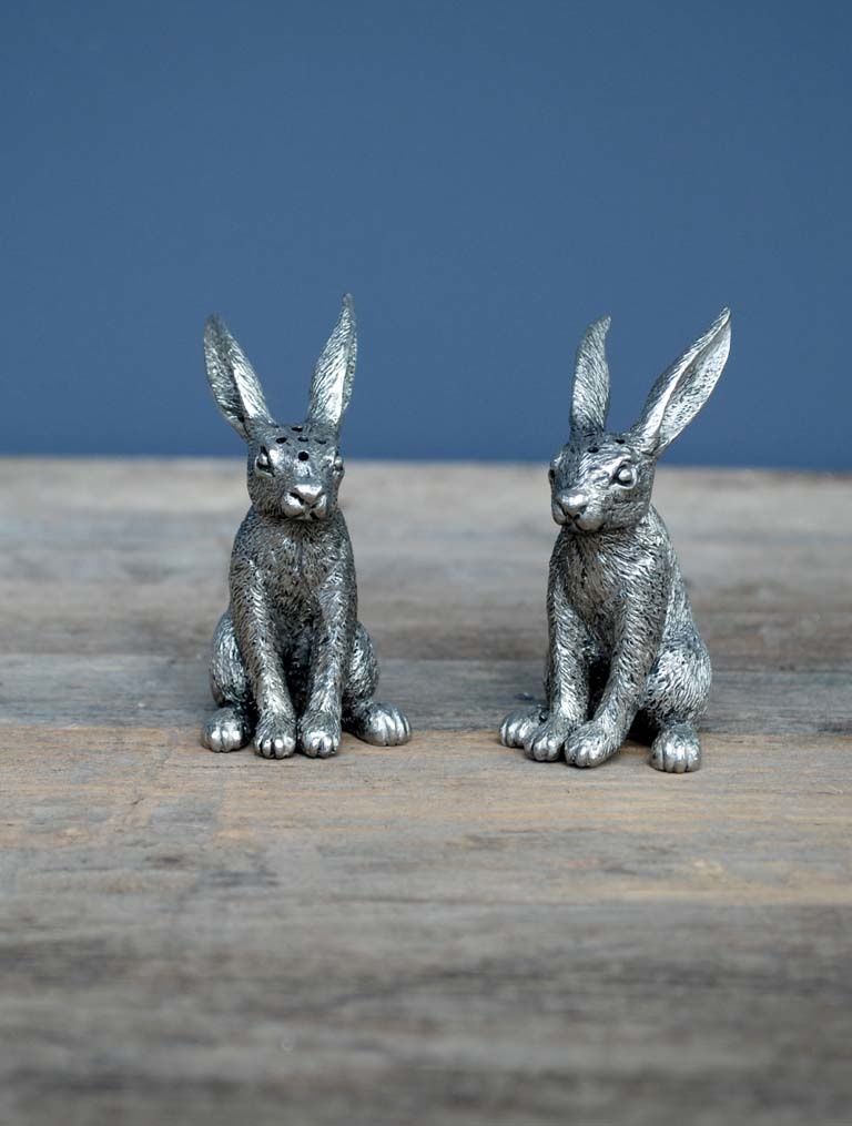 SALT &amp; PEPPER RABBIT SET OF 2