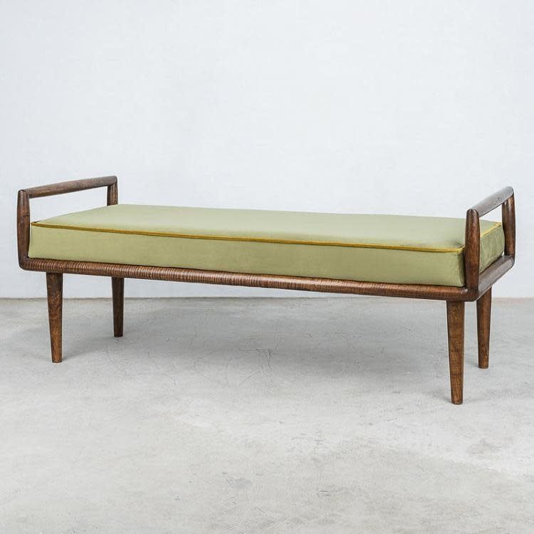 MID CENTURY VELVET BENCH &quot;FARROW&quot;