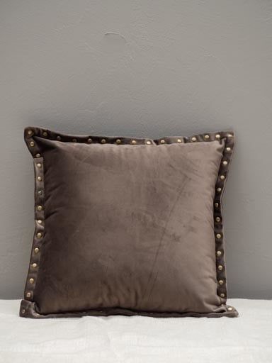 GREY CUSHION WITH GOLDEN STUDS