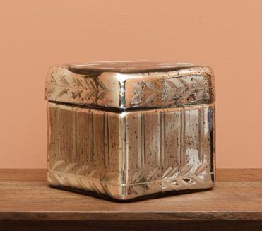 SQUARE BOX IN SILVERED GLASS