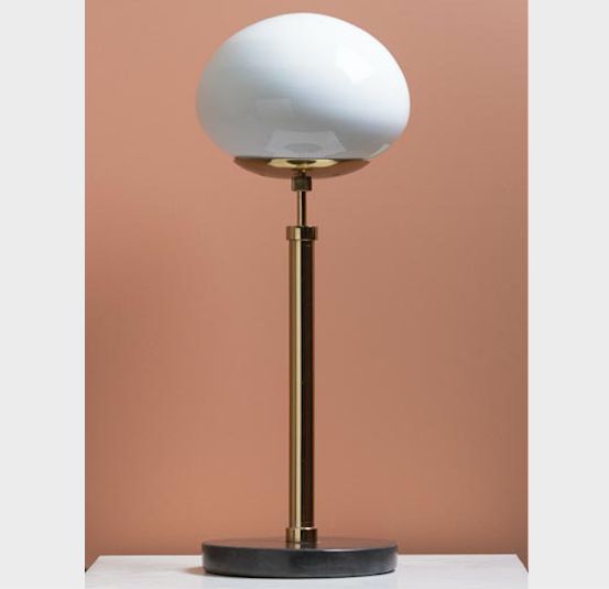 TABLE LAMP MARBLE BASE AND CERAMIC GLOBE