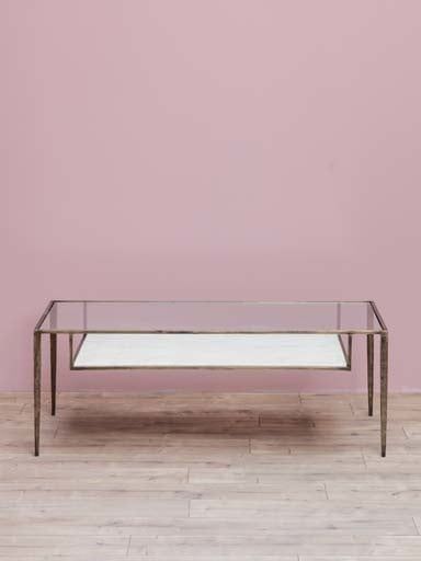 COFFEE TABLE LUXOR WITH MARBLE &amp; GLASS