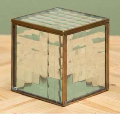 GLASS BOX WITH BRASS FINISH