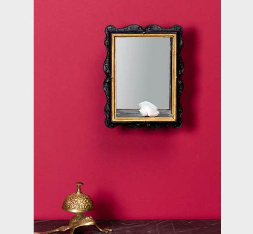 SMALL BLACK SHELF BOX WITH MIRROR