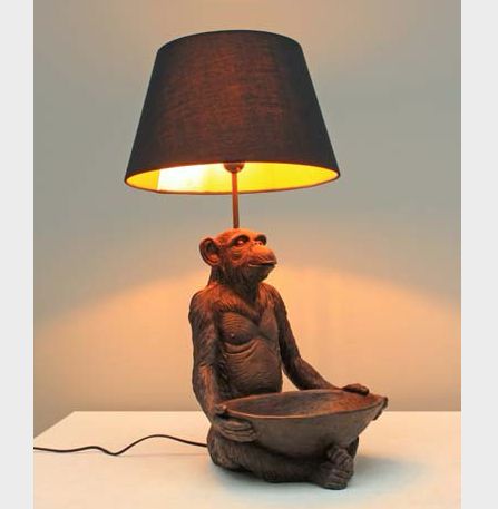 TABLE LAMP MONKEY  WITH TRAY &amp; SHADE