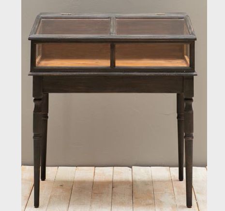 BLACK WOODEN DISPLAY SHELF TANIA