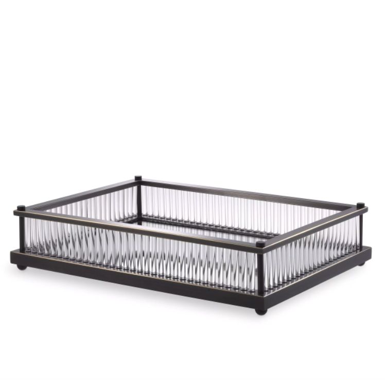 TRAY CORA RECTANGULAR BRONZE HIGHLIGHT FINISH
