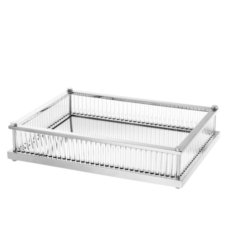 TRAY CORA RECTANGULAR NICKEL FINISH