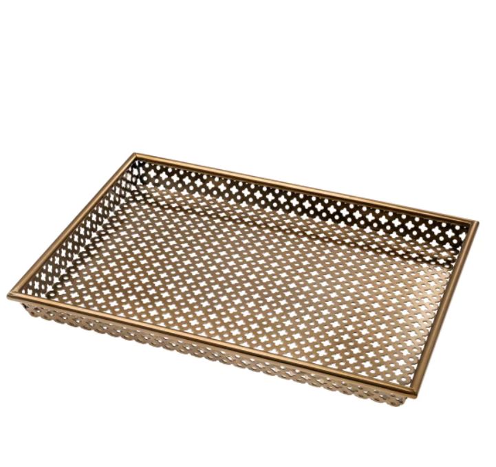 TRAY SIRENUSE RECTANGULAR S ANTIQUE BRASS FINISH