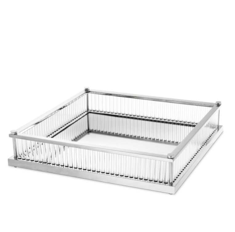 TRAY CORA SQUARE NICKEL FINISH