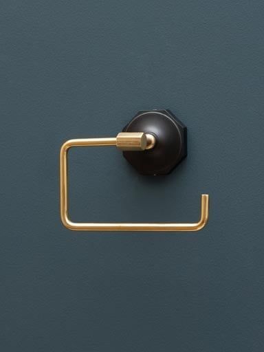 TOILET ROLL HOLDER BLACK &amp; GOLD