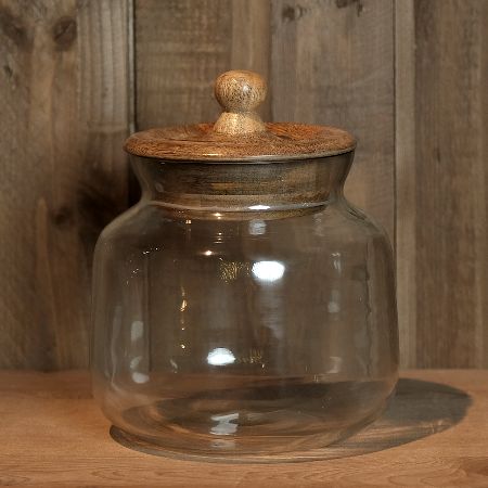 SMALL CANISTER WITH WOODEN LID BOUTON