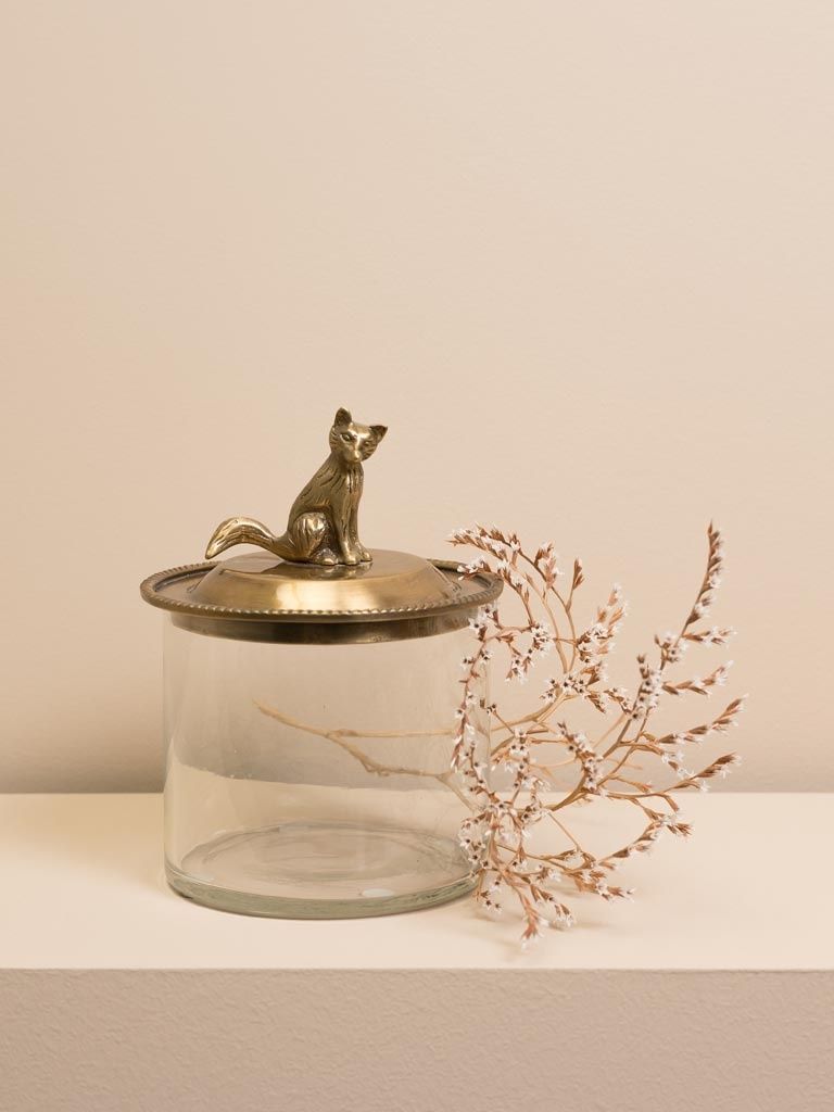 GLASS BOX WITH GOLDEN FOX LID
