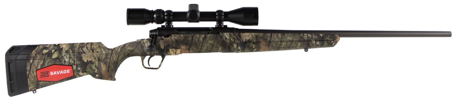 SAVAGE AXIS XP BOLT-ACTION 22-250 REM WITH WEAVER SCOPE 22&quot; MATTE BLUED BARREL CAMO SYNTHETIC STOCK  #57275