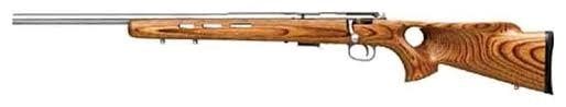 Savage 93R17 BTVLSS Left Hand 17HMR Stainless Heavy Barrel Brown Laminate Thumbhole Stock Bolt Action #96210