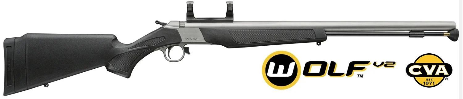 CVA Wolf 50 cal Blk SS Barrel/scope mount PR2117SM