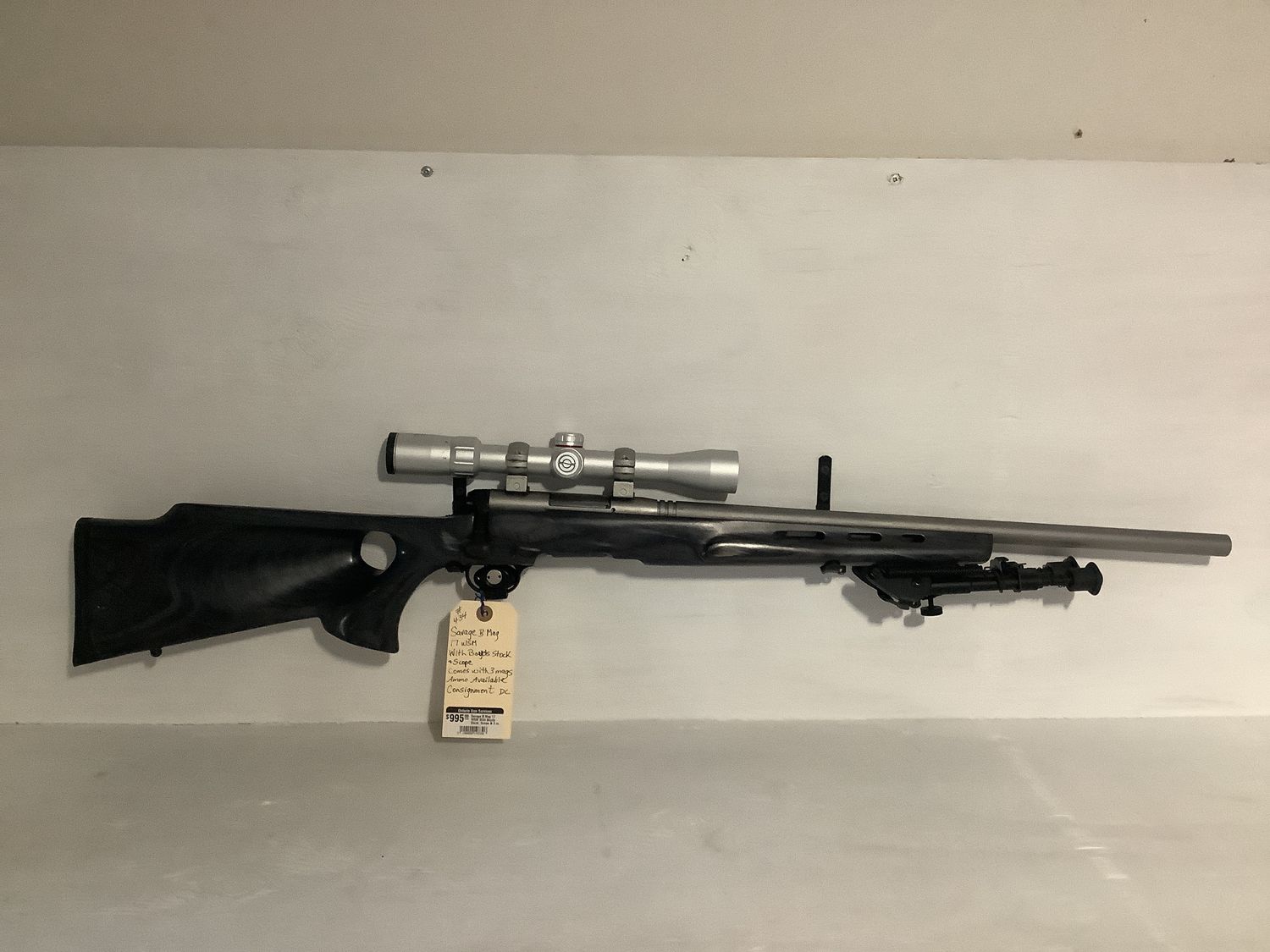 Savage B Mag 17 WSM With Boyds Stock, Scope &amp; 3 mags (Ammo Available)