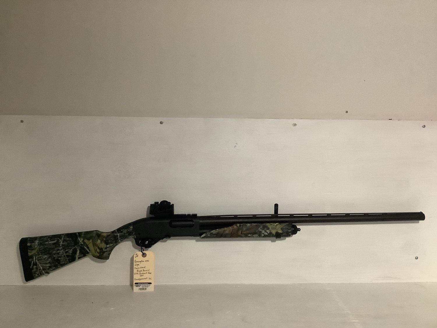 Remington 870 12ga Camo Stock Blued Barrel With Bushnell Red Dot