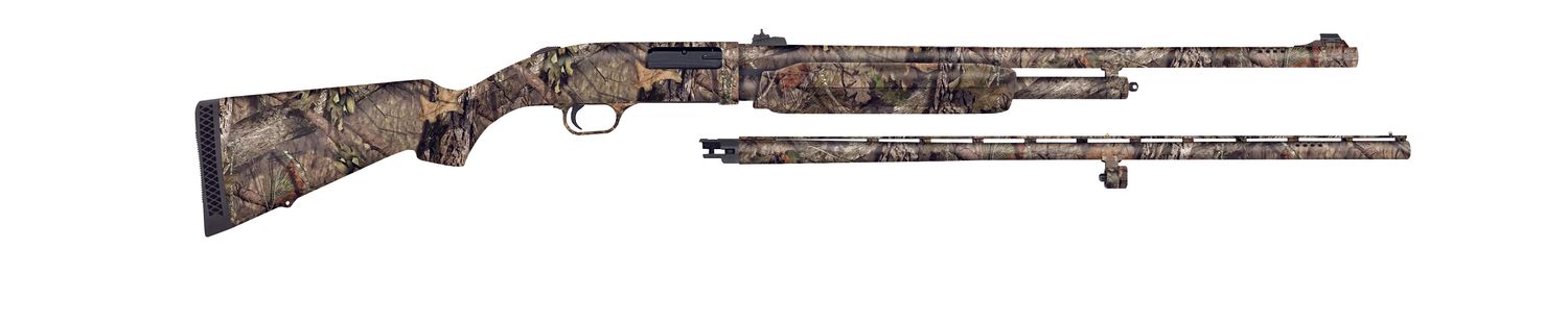 Mossberg 500 20ga Combo 26"Vent Rib Barrel &amp; 24"Rifled Barrel With Sights  Camo Pump-Action #54183