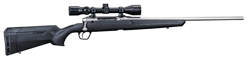 Savage Axis XP Stainless Bolt-Action 22-250 Rem 22" STAINLESS BARREL SYNTHETIC STOCK W/ 3-9X40 SCOPE #57287 Savage Axis XP Stainless Bolt-Action 22-250 Rem 22" STAINLESS BARREL SYNTHETIC STOCK W/ 3-9X40 SCOPE #57287