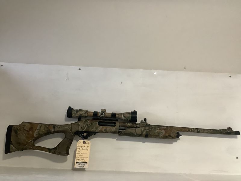 Remington Model 870 Super Magnum 12 Gauge Shotgun – Camo Thumbhole Stock, Bushnell Trophy Scope &amp; Turkey Choke