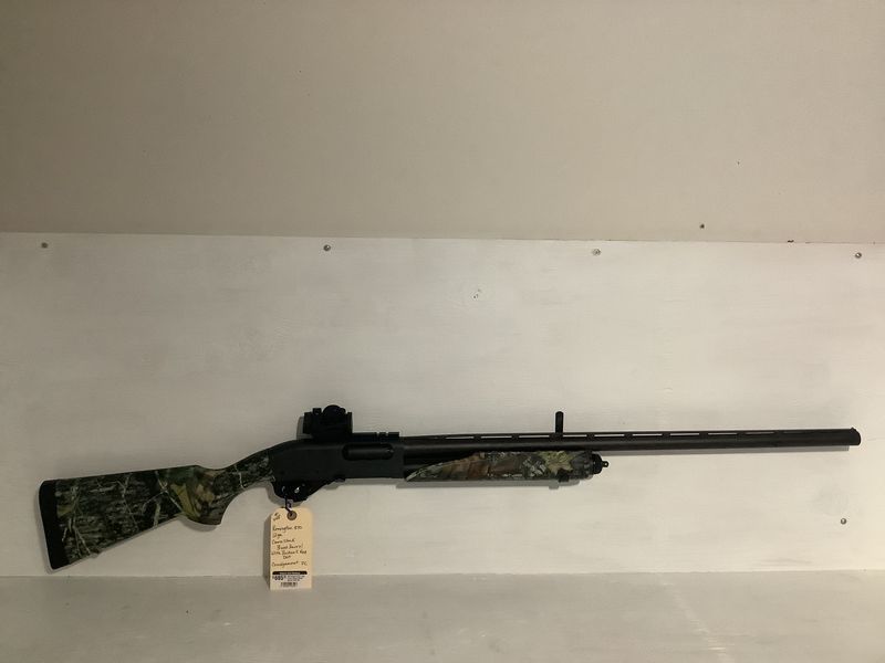 Remington Model 870 12 Gauge Pump Action Shotgun – Camo Stock, Blued Barrel &amp; Bushnell Red Dot
