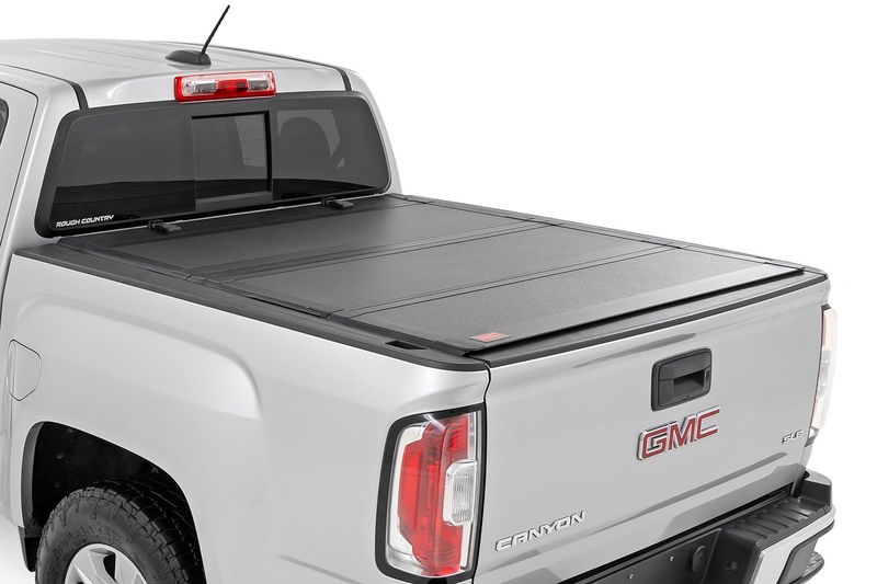 Rough Country Hard Tri-Fold Flip Up Bed Cover Chevy/GMC Canyon/Colorado (15-25) (6' Bed Only)