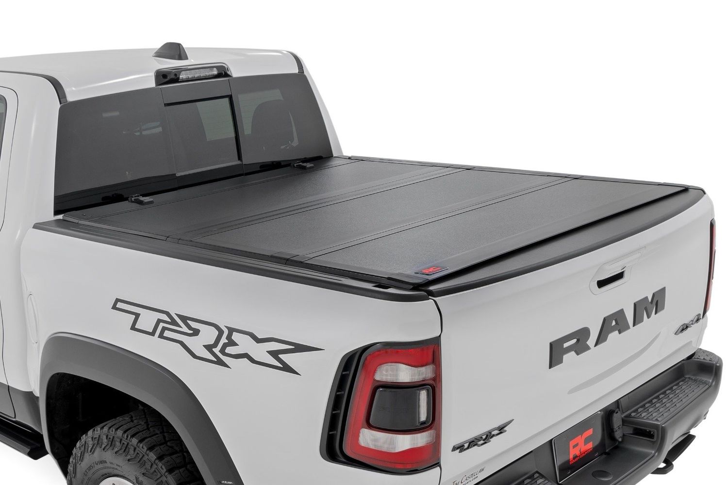 Rough Country Trifold Hard Tri-Fold Flip Up Bed Cover Ram 1500 (19-25)/1500 TRX (21-24) - 49320550