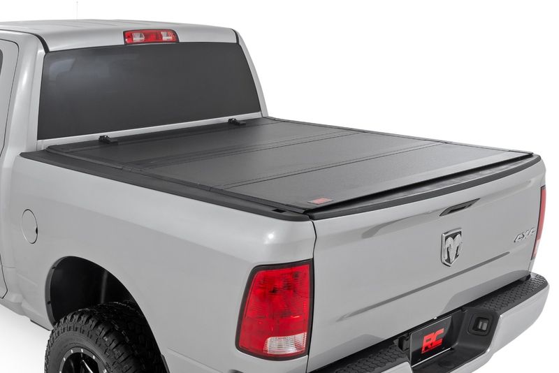 Rough Country Hard Tri-Fold Flip Up Bed Cover 6'4" Bed | Ram 1500 (10-18)/2500 (10-25) - 49220651