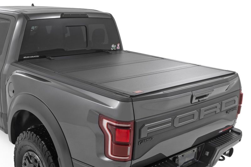 Rough Country Hard Tri-Fold Flip Up Bed Cover 5'7" Bed | Ford F-150 (21-25) 49221550