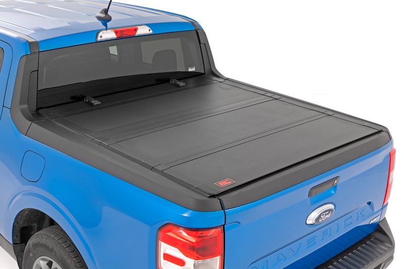 Rough Country Hard Tri-Fold Flip Up Bed Cover 4'6" Bed | Ford Maverick 2WD/4WD (22-25) - 49254500