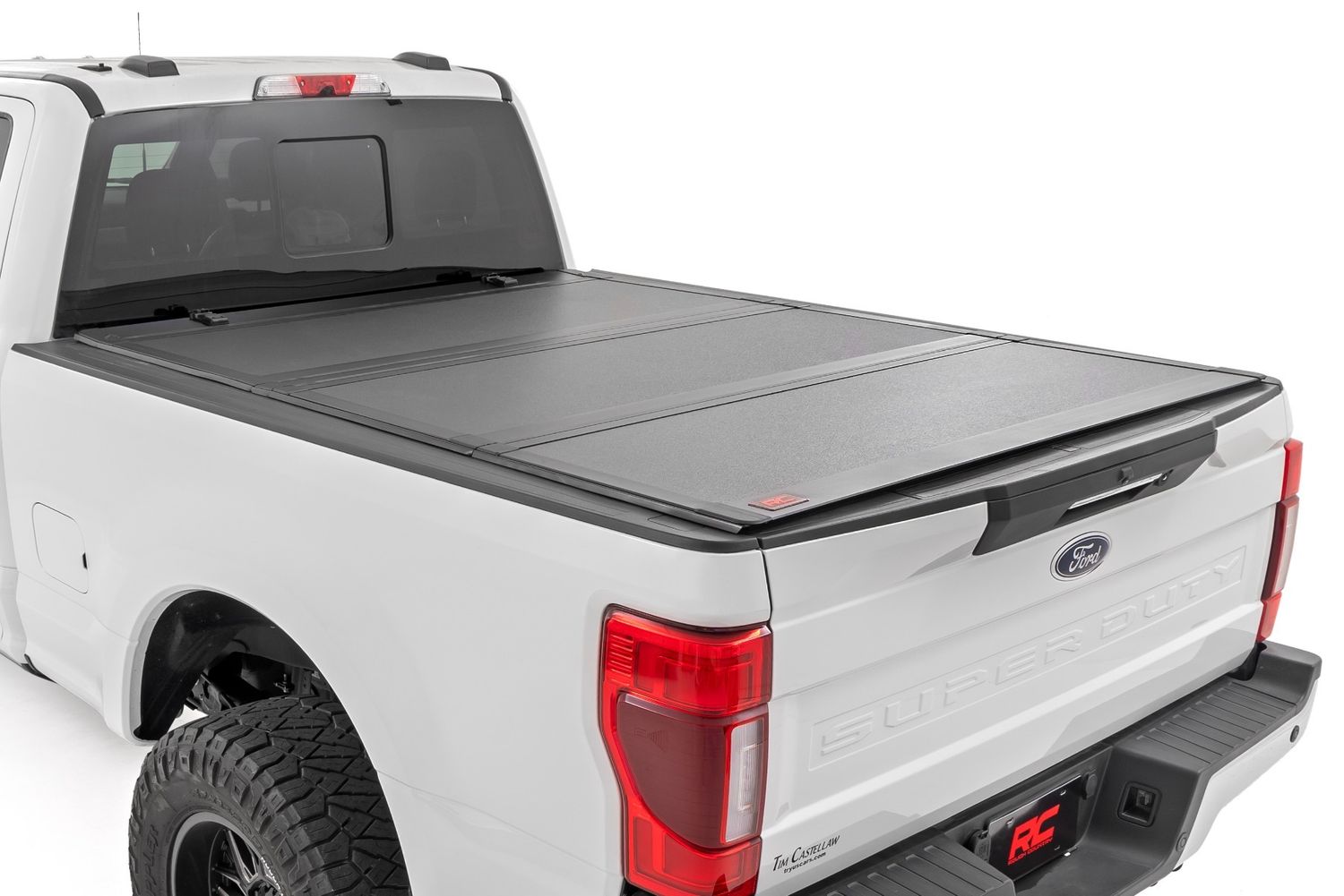 Rough Country Hard Tri-Fold Flip Up Bed Cover 6'10" Bed | Ford F-250/F-350 Super Duty (17-25) - 49220651