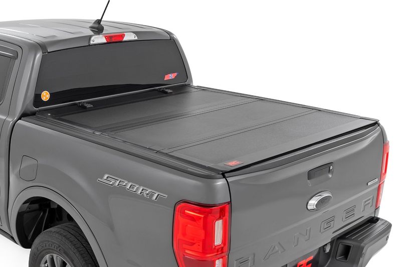 Rough Country Hard Tri-Fold Flip Up Bed Cover Ford Ranger 2WD/4WD (19-23) (5' Bed ONLY) - 49220500