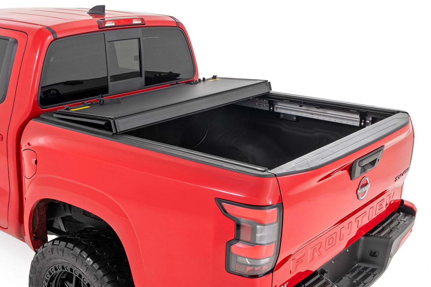 Rough Country Hard Tri-Fold Flip Up Bed Cover 5' Bed | Nissan Frontier 2WD/4WD (22-25) - 49520551A
