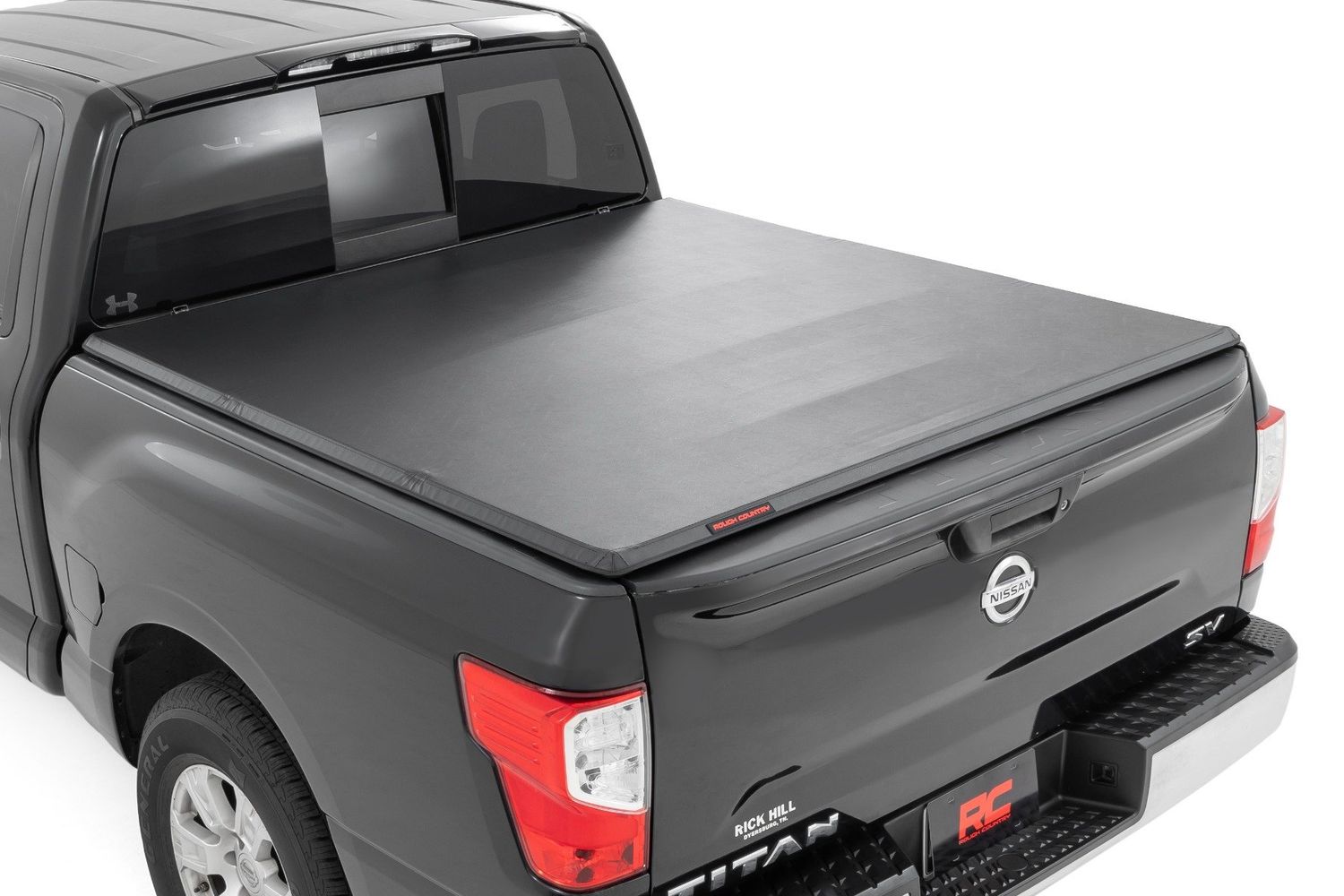 Rough Country Soft Tri-Fold Bed Cover 5'7" Bed | Nissan Titan 2WD/4WD (2017-2024) - 41816550A