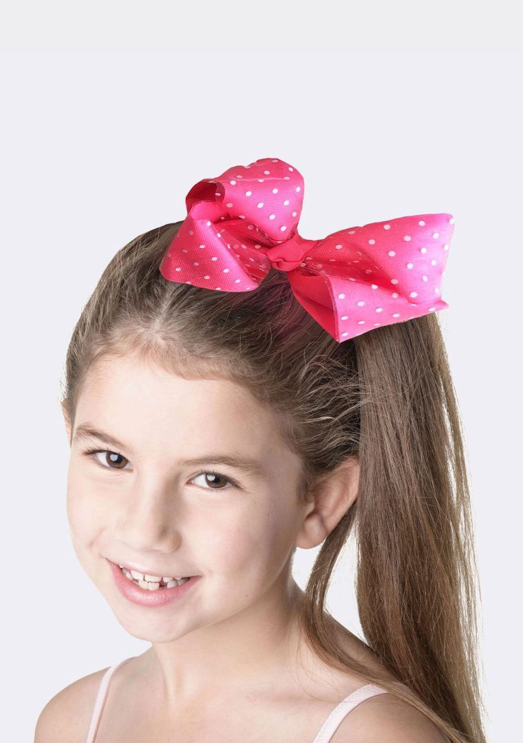 Spotty Bow Clip, Colour: Hot Pink