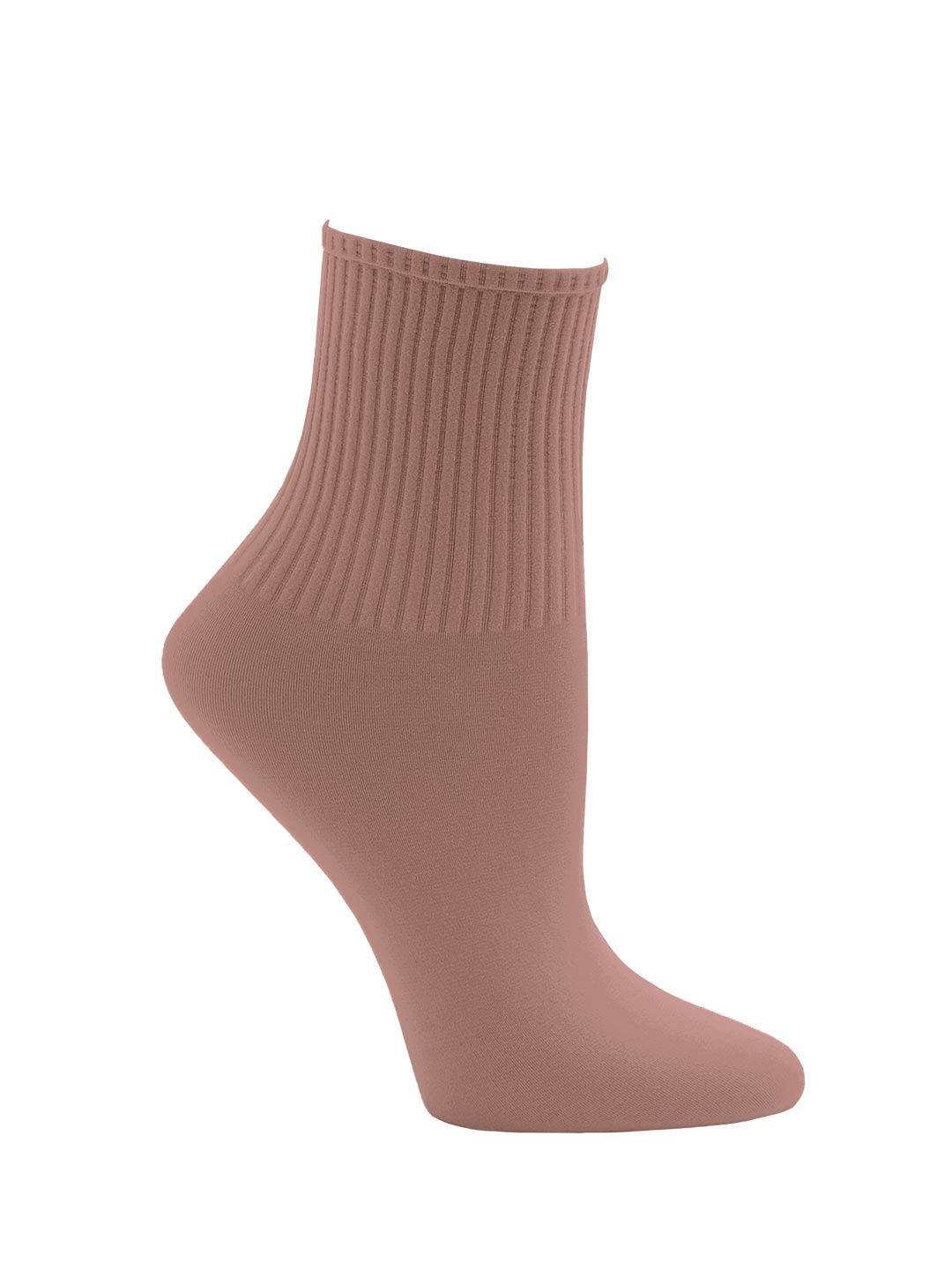 Ribbed Dance Socks, Size: One Size, Colour: Suntan