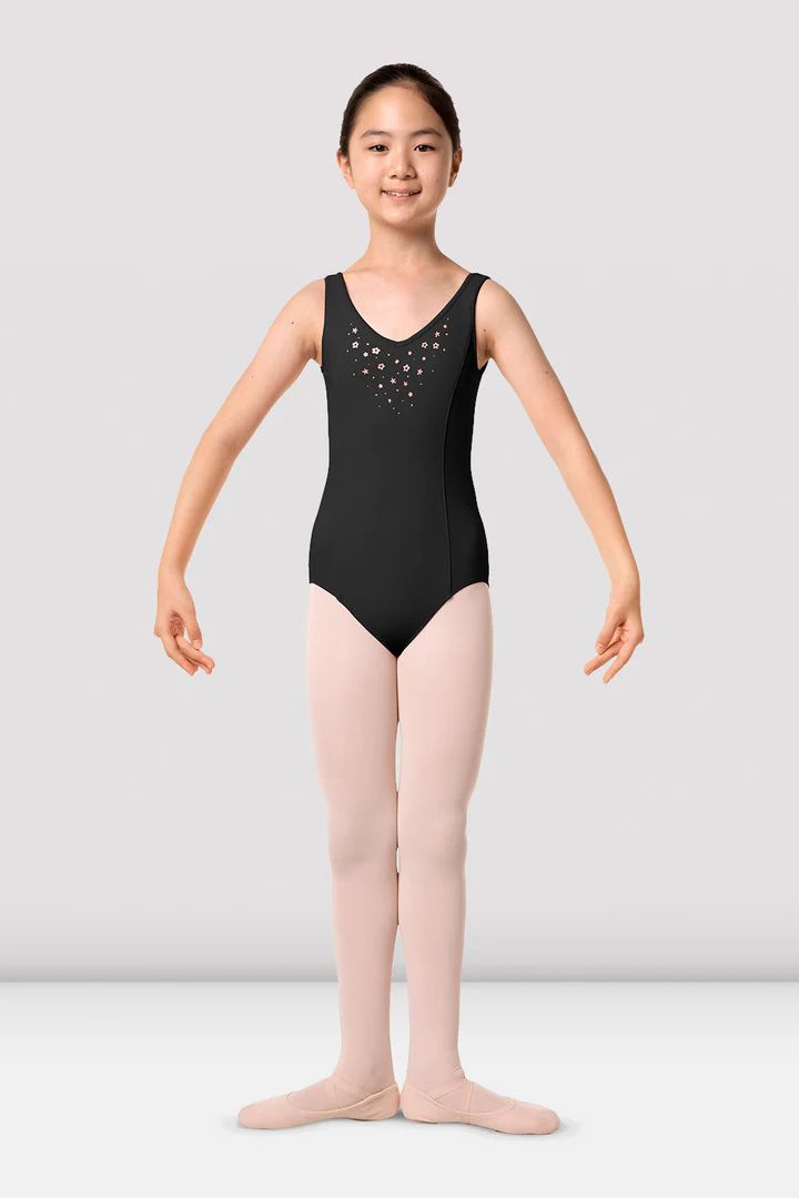 Bloch Flower Strap Back Leotard, Colour: Black, Size: CHM