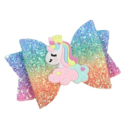 Unicorn Bow Hair Clip