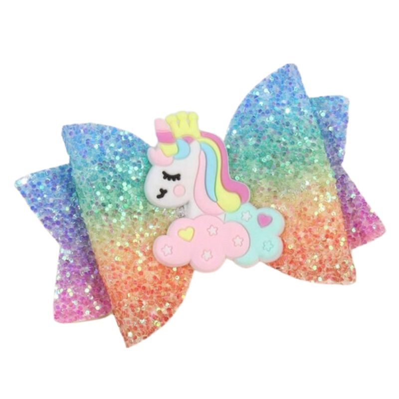 Unicorn Bow Hair Clip