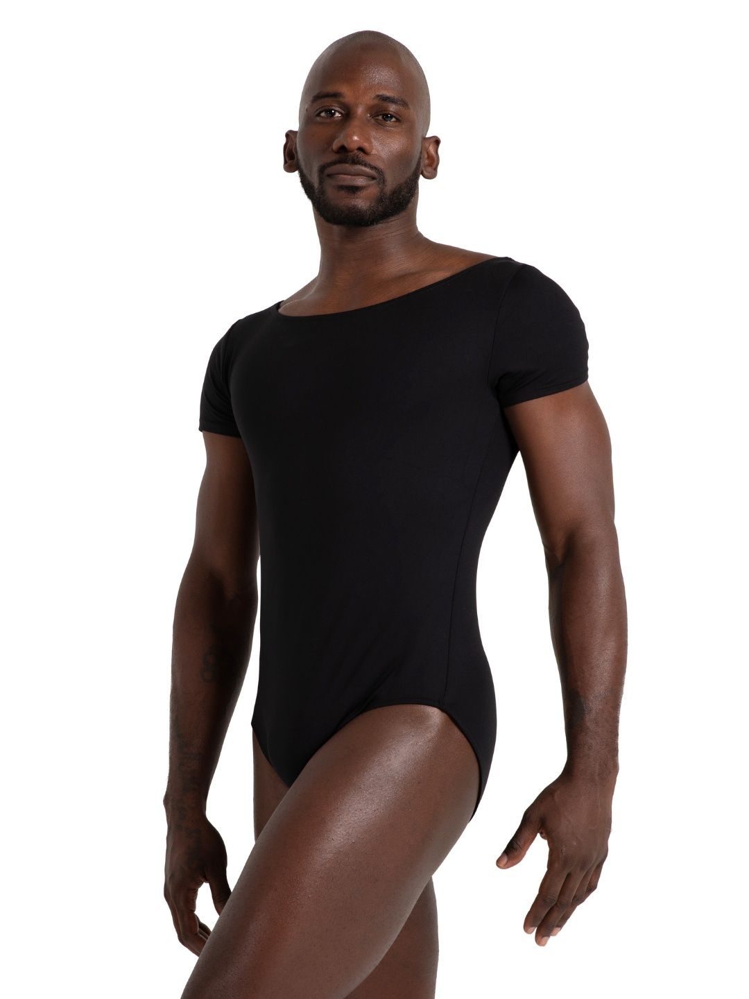 Short Sleeve Leotard- Mens/Boys, Colour: black, Size: Adult M