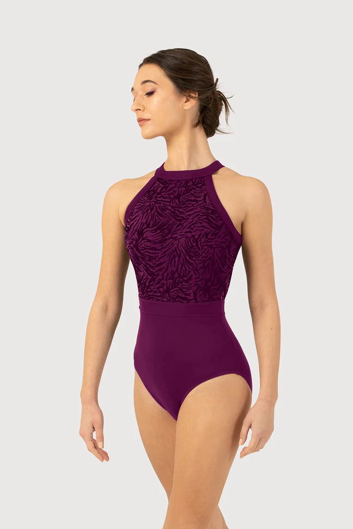 Bloch Kayla Open Back Womens Halter Leotard, Colour: Boysenberry, Size: AD SM