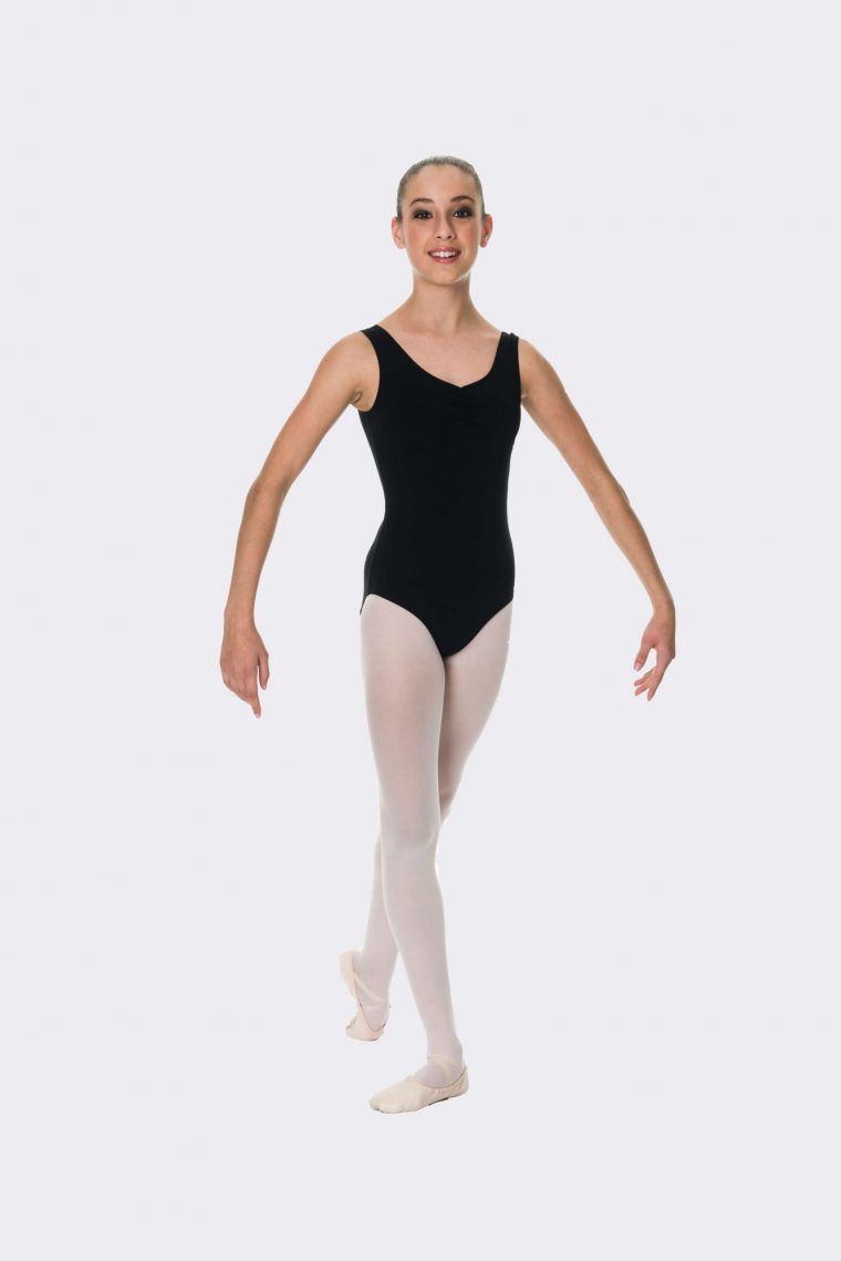 Classic Thick Strap Leotard, Colour: Black, Size: AD S