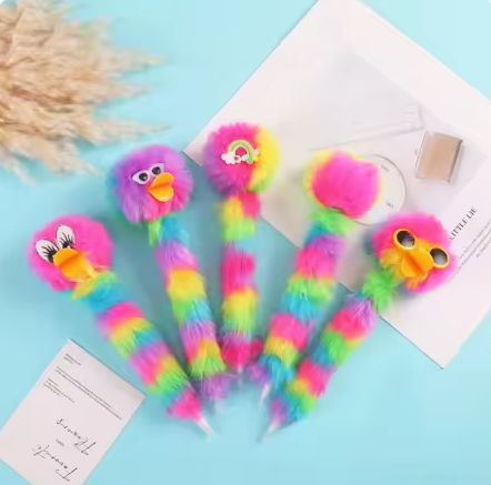 Rainbow Fluffy Pens