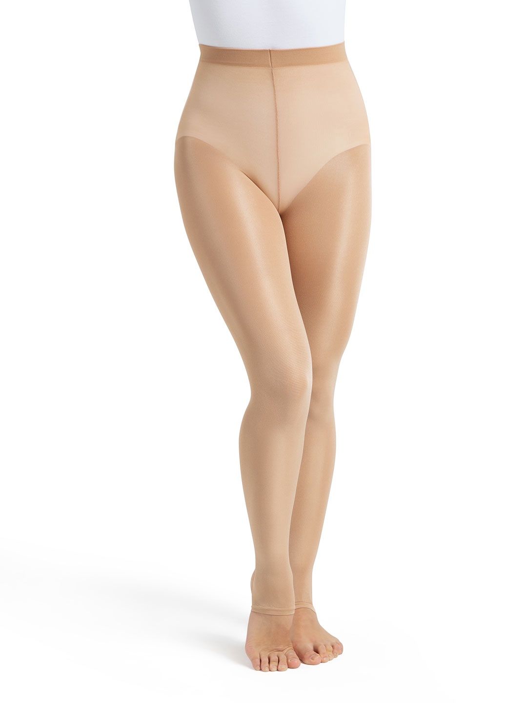 Ultra Shimmery Stirrup Tights, Colour: Caramel, Size: Adult Small